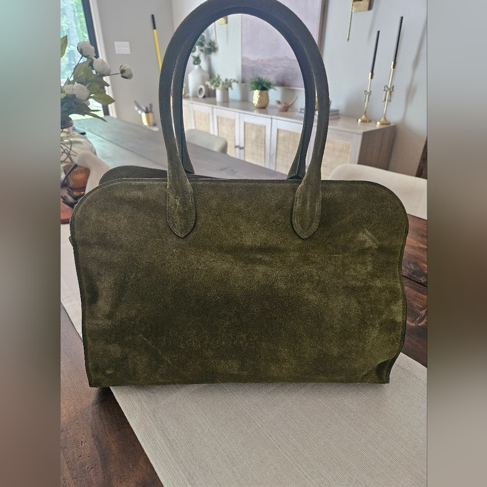 Claudia Firenze Olive Green Suede Handbag